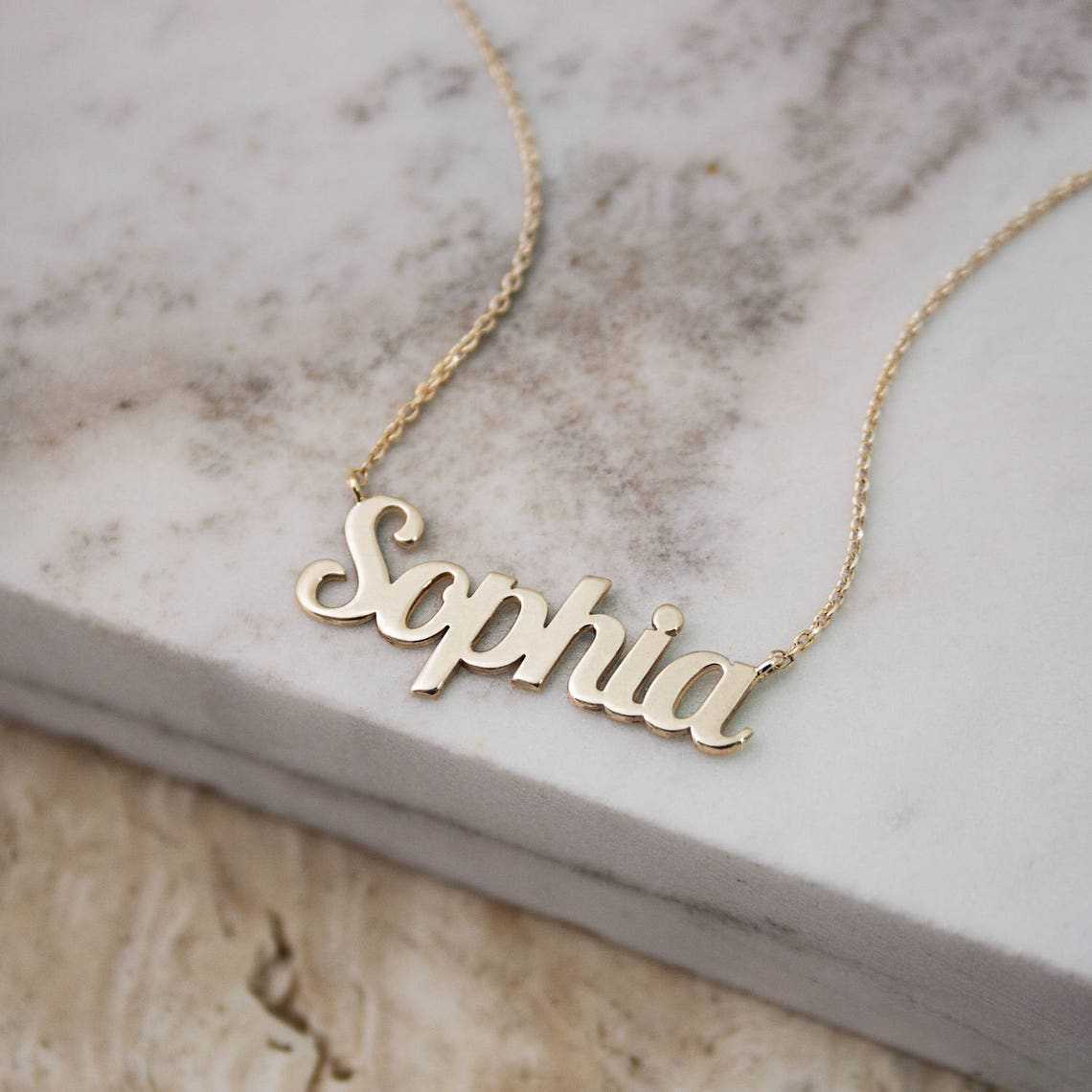 18 karat Yellow Gold Name Necklace - Self