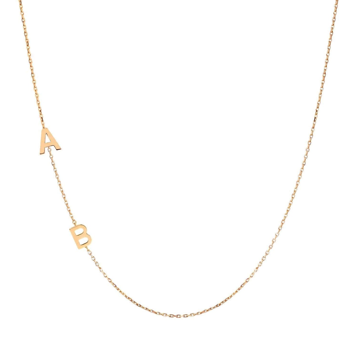 Sideways Initials Necklace