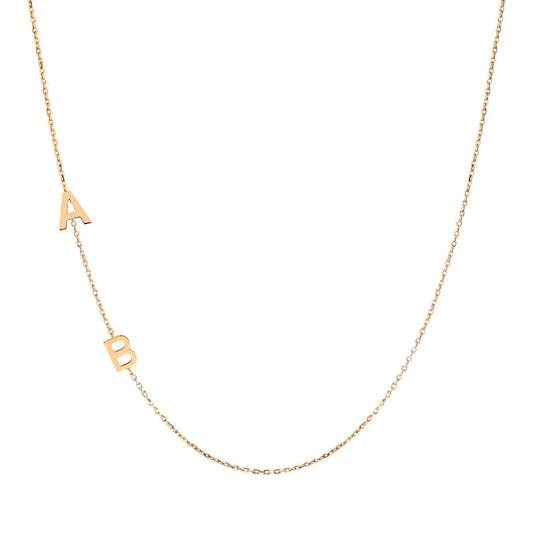 Sideways Initials Necklace