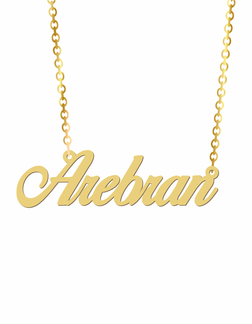 22k Yellow Gold Name Necklace Birds