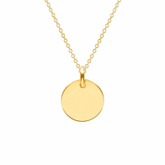 Engraved Disc Initial Necklace