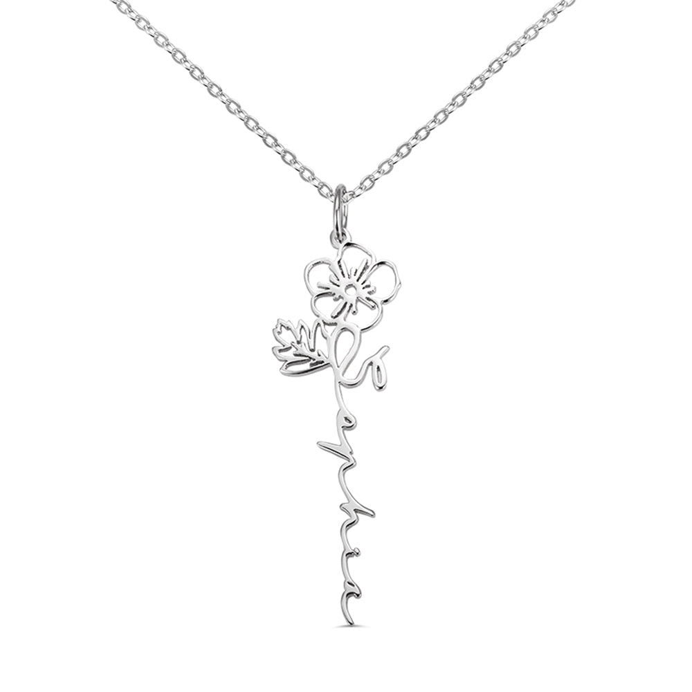 Birth Flower Name Necklace