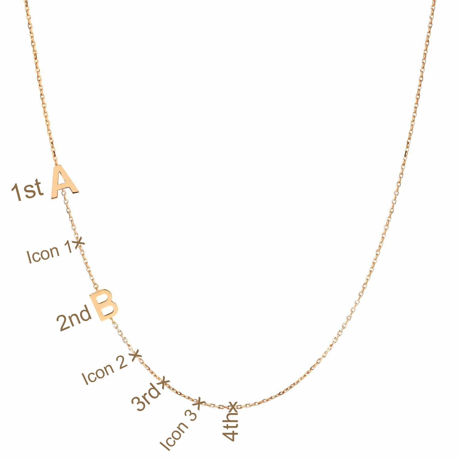 Sideways Initials Necklace