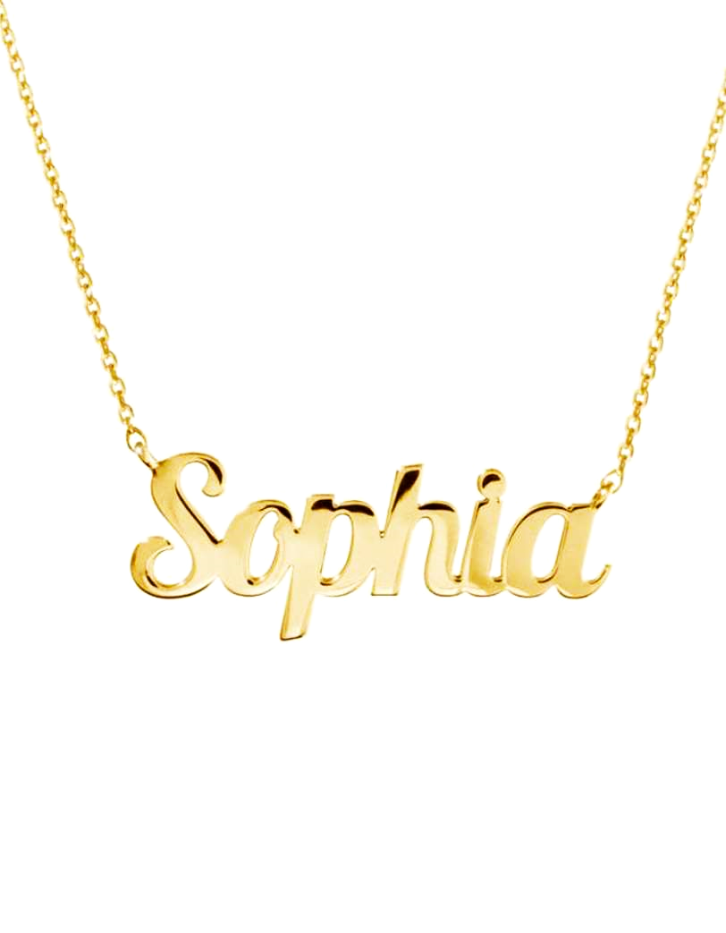 18 karat Yellow Gold Name Necklace - Self