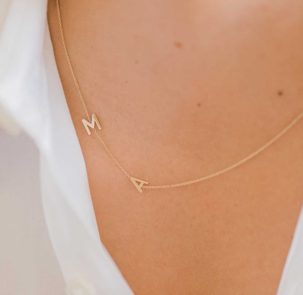 Sideways Initials Necklace