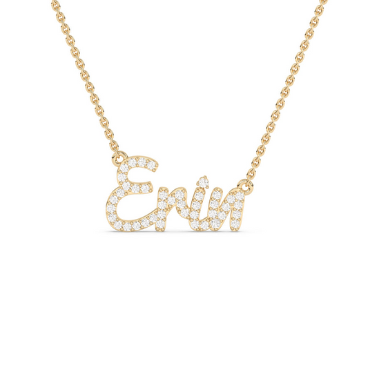 18k Yellow Gold & Diamonds Name Necklace