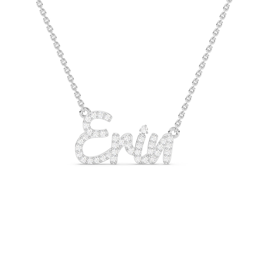 18k White Gold & Diamonds Name Necklace