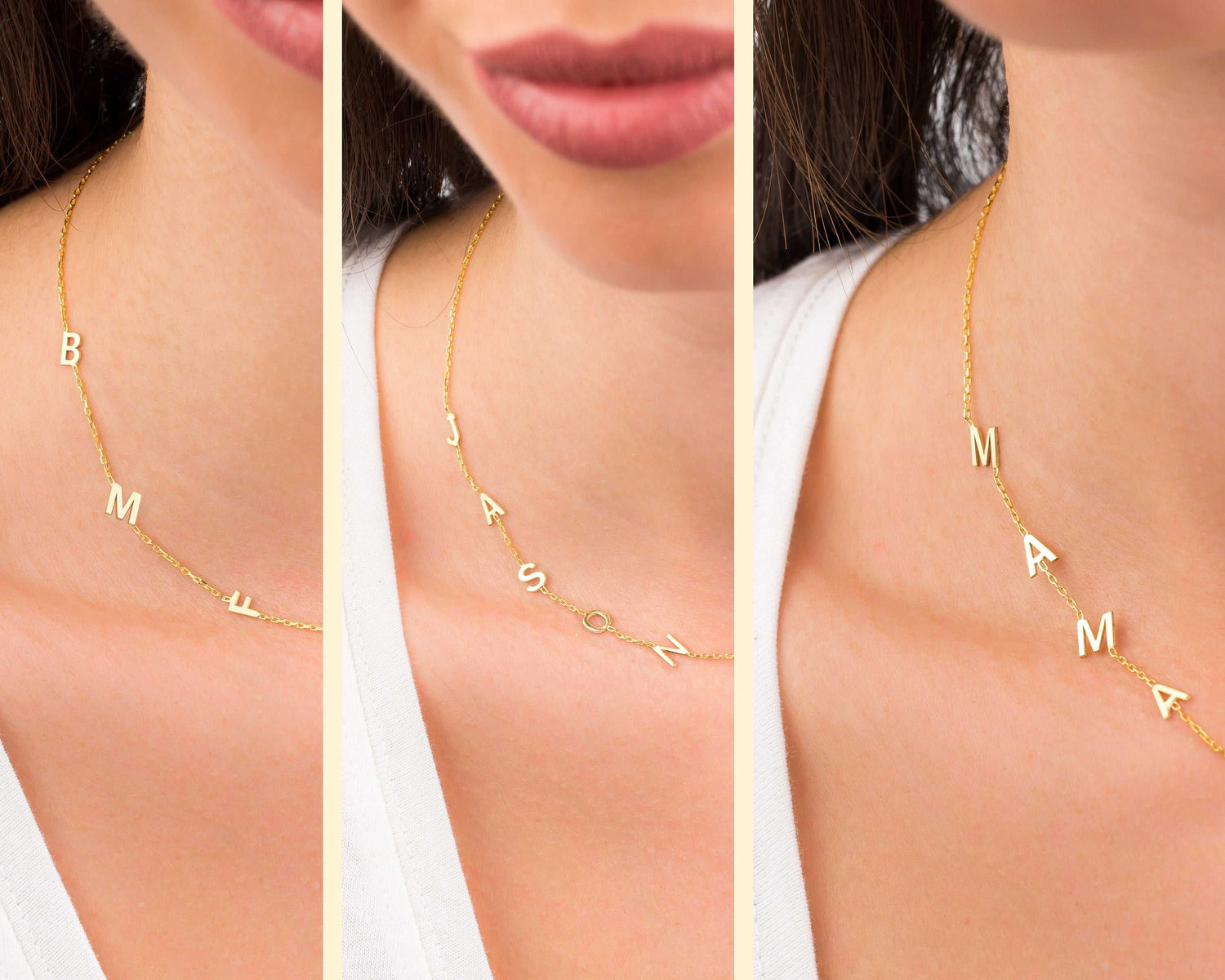 Sideways Initials Necklace